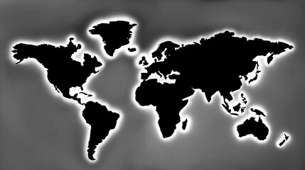 world map black and white