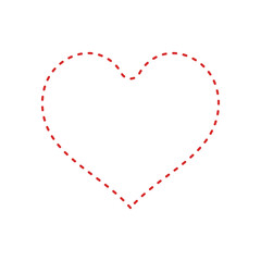 Wall Mural - heart red icon line vector , love symbol valentine s day stock vector illustration on white backgrou