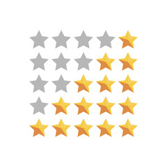 Wall Mural - star rating system. vector illustration of a rating system based on stars one through five on white 