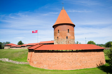 Wall Mural - Red brick medieval Kaunas castle, Lithuania