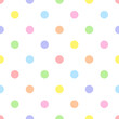 Rainbow seamless polka dot pattern, vector illustration. Seamless pattern with pastel colorful circles. Kids pastel rainbow geometric background
