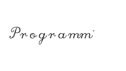 programming decorative handwriting animation in six cursive and gothic fonts