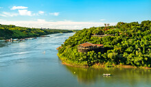 The Triple Border Of Paraguay, Argentina And Brazil At The Confluence Of The Parana And Iguazu Rivers