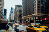 Fototapeta Miasta - Taxi cars on road in New York City