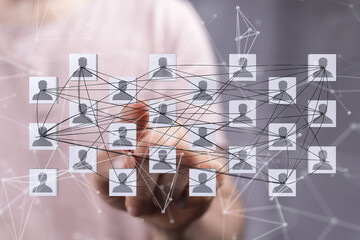 telecommunication concept with abstract network structure
