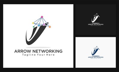 Wall Mural - arrow networking logo vector