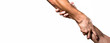 © Yevhen - Close up help hand. Helping hand concept, support. Helping hand outstretched, isolated arm, salvation. Two hands, helping arm of a friend, teamwork. Rescue, helping gesture or hands. Copy space