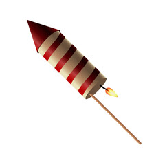 Poster - firework rocket onfire celebration party icon