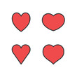 © Matias - Heart icons collection. Vector designs in shape of hearts. Love , care and valentine's day symbol.