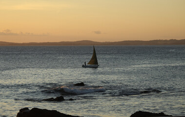 sailboat at sunset