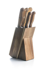 Wall Mural - Knives in stand. Set of kitchen knives in wooden block