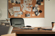 © New Africa - Detective office interior with big wooden desk and evidence board