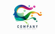 © Rtn_Studio - Abstract People Head with Colorful Liquid Concept Logo Design. Creative Logo Design.