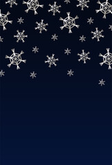 Poster - happy merry christmas card with silver snowflakes