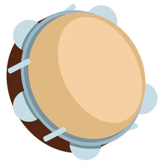 Sticker - tambourine musical instrument isolated icon