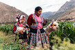 © Santi Nunez/Stocksy - Peruvian mother with her daughter and an alpaca