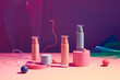 © Maki Company Limited/Stocksy - Multi colored containers for cosmetic bottle