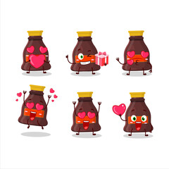 Sticker - Soy sauce cartoon character with love cute emoticon