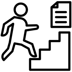 Sticker - Icon of career ladder in line design 