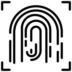 Sticker - Thumb scanning verification line icon 