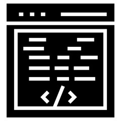 Glyph design of website coding icon.