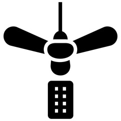 Poster - Ceiling fan icon in filled design.