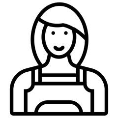 Canvas Print - Housewife avatar line vector icon