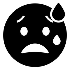 Poster - Sweat emoji icon design solid vector 