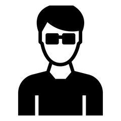 Canvas Print - Cool boy filled vector icon 