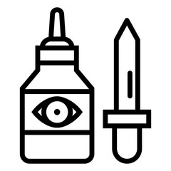 Wall Mural - Eye drops icon in line vector 