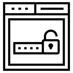 Poster - Protected website icon line design