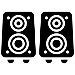 Poster - Icon of sound system in solid design.