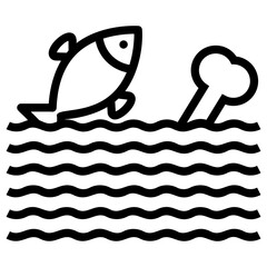 Poster - Water pollution icon line design