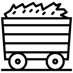 Sticker - Coal trolley icon line design 