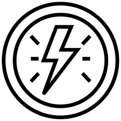 Poster - Icon of energy symbol in line design 