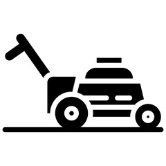 Poster - Lawn mower solid design vector 