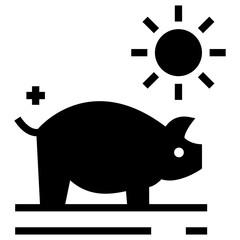 Poster - Farm pig solid vector design 