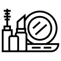 Poster - Makeup accessory icon line design