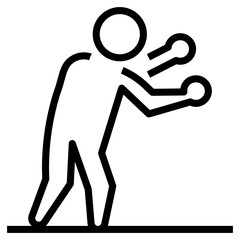 Poster - Punching man icon in line design.