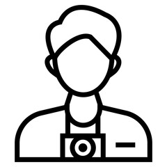 Poster - Cameraman icon in line design 