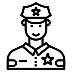 Sticker - Police officer icon in line design 