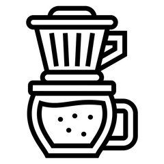 Sticker - Coffee drip tool in line icon 