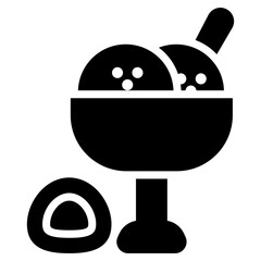 Sticker - Ice cream cup glyph icon 