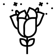 Sticker - Decorative party flower in line design 