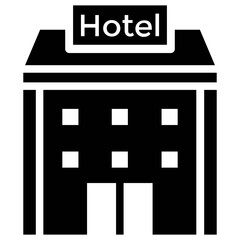 Poster - Hotel building vector in solid design 