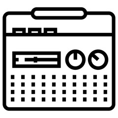 Canvas Print - Line vector design of radio set 