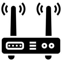 Poster - Wifi router vector in solid design 