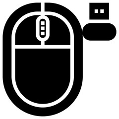 Poster - Electronic wireless mouse icon design 