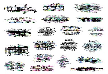 Leinwandbilder - Glitch and digital pixel noise vector textures