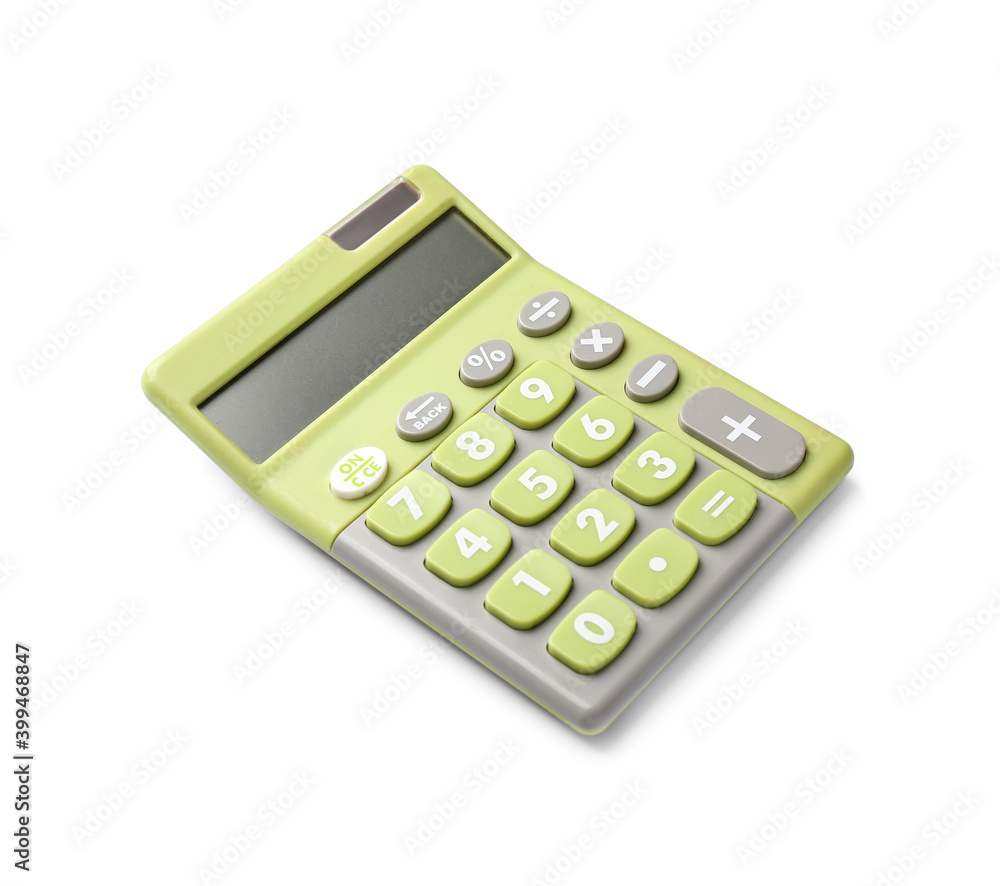 Digital calculator isolated on white background
